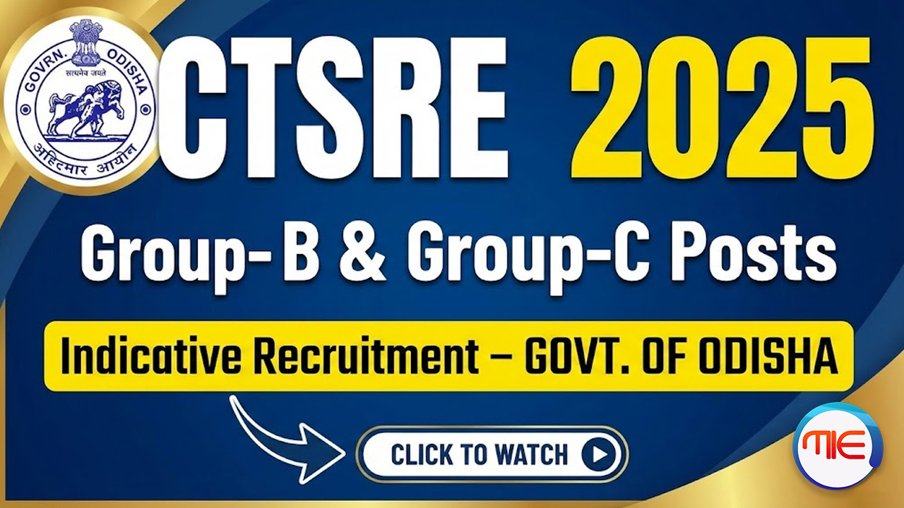 CTSRE 2025 Odisha Group B & C Recruitment | Indicative Advertisement Details