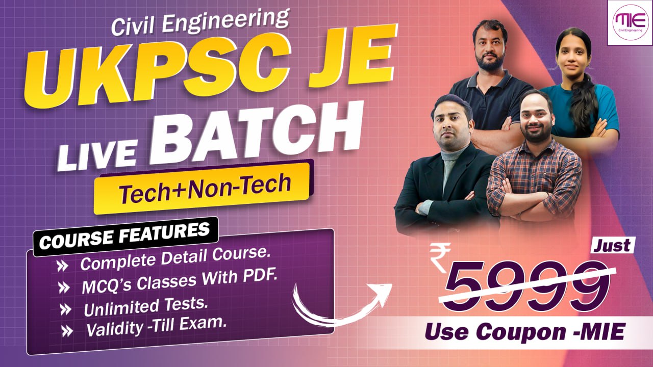 UKPSC JE Civil Engineering Course 2025 – Online Preparation for Junior Engineer Exam